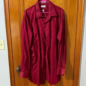 2/$10 Van Heusen Burgundy Button-Up Shirt